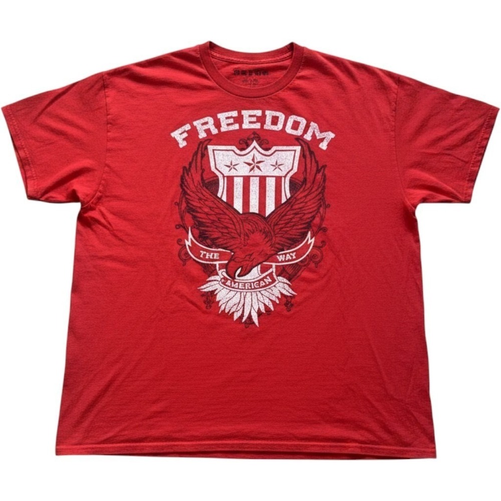 5 Star Apparel Freedom Eagle Graphic T Shirt Red Patriotic American Flag XL